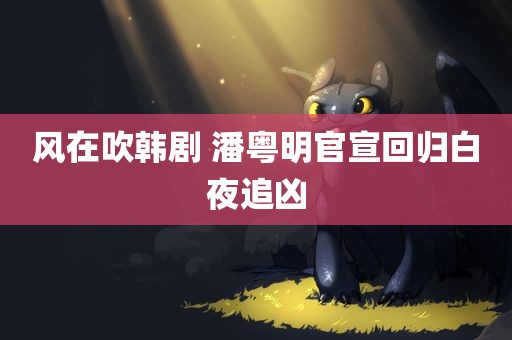 风在吹韩剧 潘粤明官宣回归白夜追凶