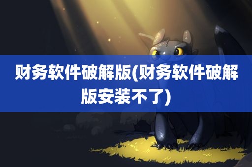 财务软件破解版(财务软件破解版安装不了)