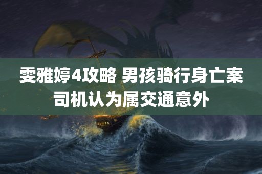 雯雅婷4攻略 男孩骑行身亡案司机认为属交通意外