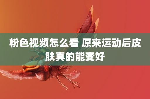 粉色视频怎么看 原来运动后皮肤真的能变好