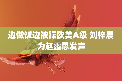 边做饭边被躁欧美A级 刘梓晨为赵露思发声