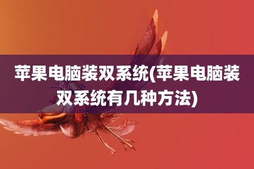 苹果电脑装双系统(苹果电脑装双系统有几种方法)