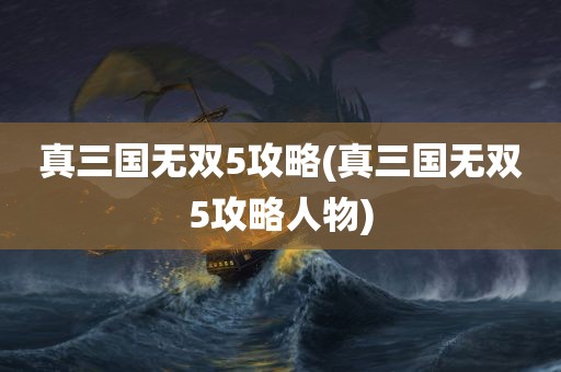 真三国无双5攻略(真三国无双5攻略人物)