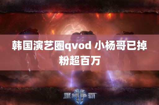 韩国演艺圈qvod 小杨哥已掉粉超百万