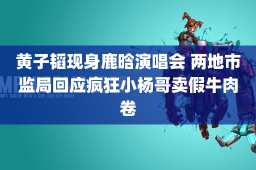 黄子韬现身鹿晗演唱会 两地市监局回应疯狂小杨哥卖假牛肉卷