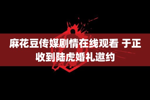 麻花豆传媒剧情在线观看 于正收到陆虎婚礼邀约