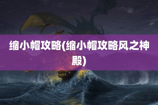 缩小帽攻略(缩小帽攻略风之神殿)