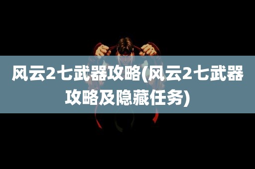 风云2七武器攻略(风云2七武器攻略及隐藏任务)