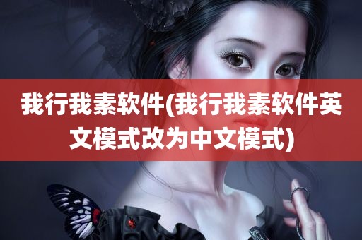 我行我素软件(我行我素软件英文模式改为中文模式)