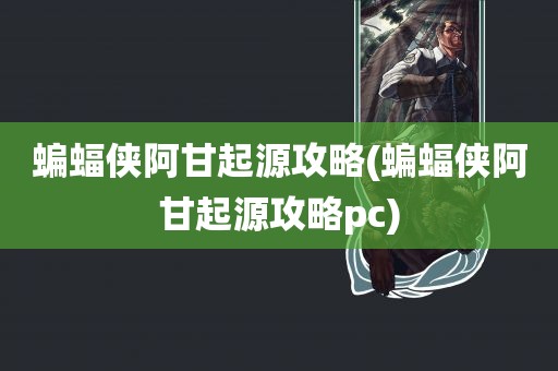 蝙蝠侠阿甘起源攻略(蝙蝠侠阿甘起源攻略pc)