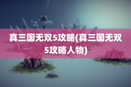 真三国无双5攻略(真三国无双5攻略人物)