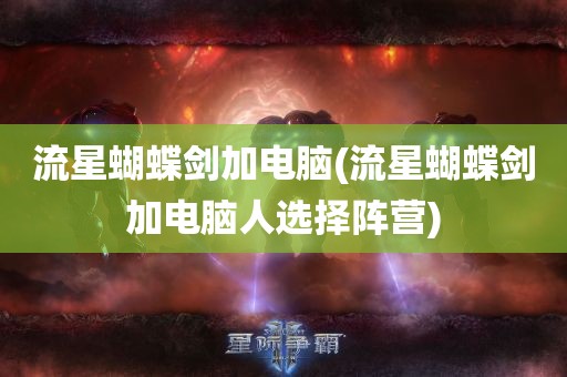 流星蝴蝶剑加电脑(流星蝴蝶剑加电脑人选择阵营)