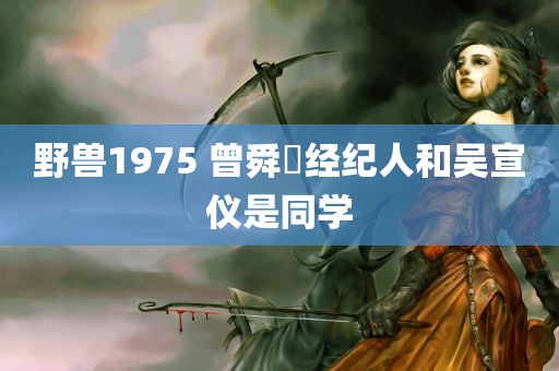 野兽1975 曾舜晞经纪人和吴宣仪是同学