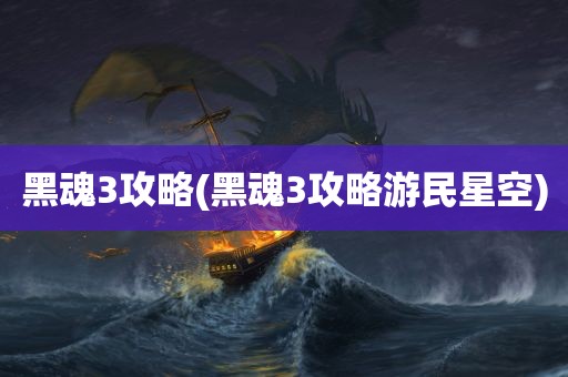 黑魂3攻略(黑魂3攻略游民星空)