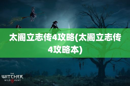 太阁立志传4攻略(太阁立志传4攻略本)