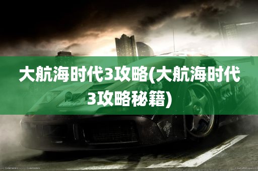 大航海时代3攻略(大航海时代3攻略秘籍)