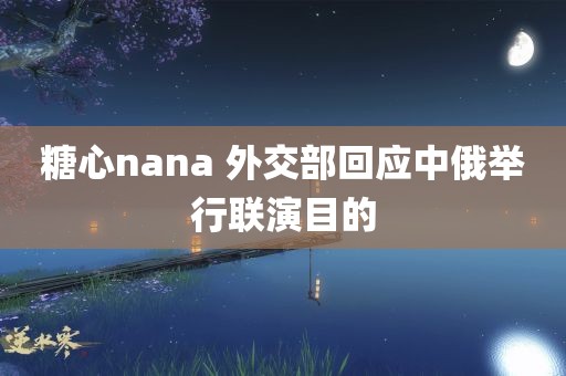 糖心nana 外交部回应中俄举行联演目的