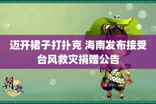 迈开裙子打扑克 海南发布接受台风救灾捐赠公告