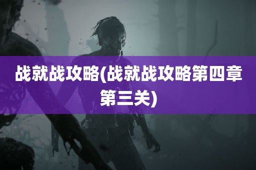 战就战攻略(战就战攻略第四章第三关)