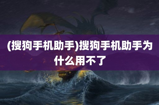 (搜狗手机助手)搜狗手机助手为什么用不了