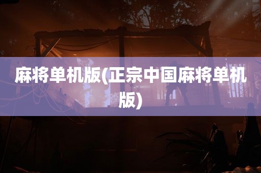 麻将单机版(正宗中国麻将单机版)