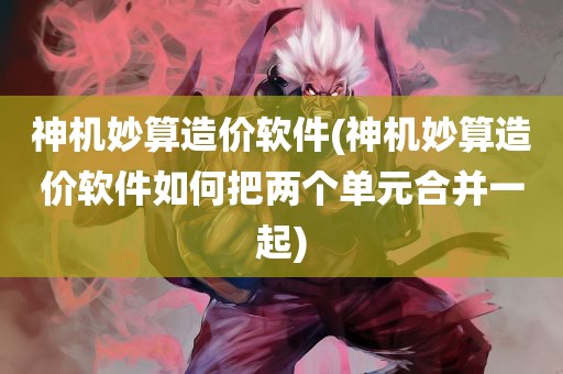 神机妙算造价软件(神机妙算造价软件如何把两个单元合并一起)