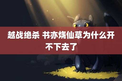 越战绝杀 书亦烧仙草为什么开不下去了