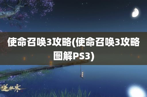 使命召唤3攻略(使命召唤3攻略图解PS3)