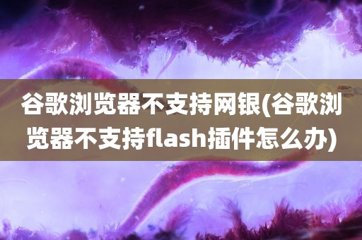 谷歌浏览器不支持网银(谷歌浏览器不支持flash插件怎么办)