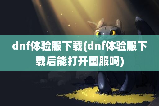 dnf体验服下载(dnf体验服下载后能打开国服吗)