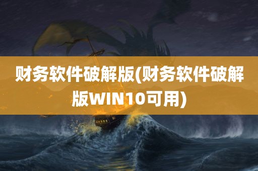 财务软件破解版(财务软件破解版WIN10可用)