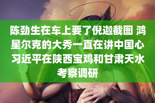 陈劲生在车上要了倪迦截图 鸿星尔克的大秀一直在讲中国心习近平在陕西宝鸡和甘肃天水考察调研