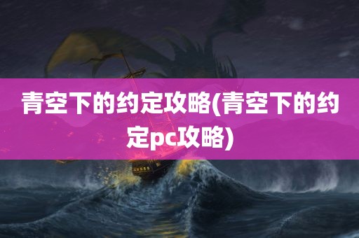 青空下的约定攻略(青空下的约定pc攻略)