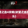 欲望之血4攻略(欲望之血是什么)