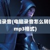 电脑录音(电脑录音怎么转换成mp3格式)