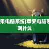 (苹果电脑系统)苹果电脑系统叫什么