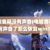 电脑音箱没有声音(电脑音箱没有声音了怎么恢复win7)