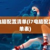 i7电脑配置清单(i7电脑配置清单表)